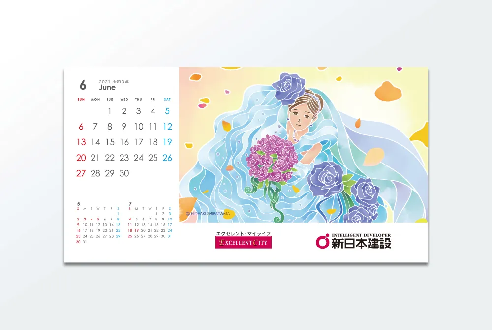 卓上カレンダーのデザイン_6月